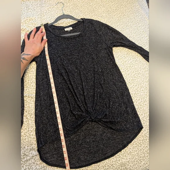 Soft Black Long Sleeve Top With Twist Front - Picture 3 of 10
